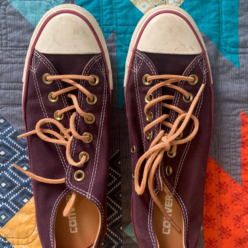 Purple Suedelike material low top Converse